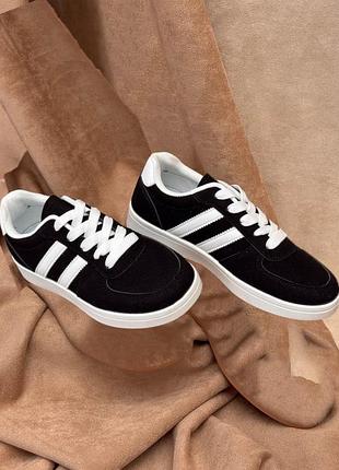 Кросівки жіночі, чорні-білий, демісезонні весна-літо-осінь замша розмір нові 248rjh600