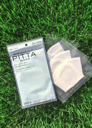 ( 3 маски )  маcка питта многоразовые pitta mask white. не неопрен. полиуретан. япония ✅3 фото