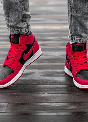 Air jordan retro 1 high black\red 4