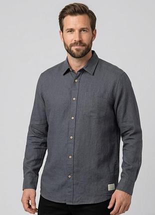 Сорочка чоловіча livergy з довгим рукавом, конопля/бавовна, зносостійка