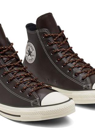 Кеді converse оригінал р42.5-43 (28см) темно-коричневі (шкіряні)нові