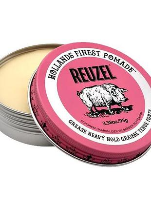 Помада для волос reuzel pink heavy hold grease 95 г