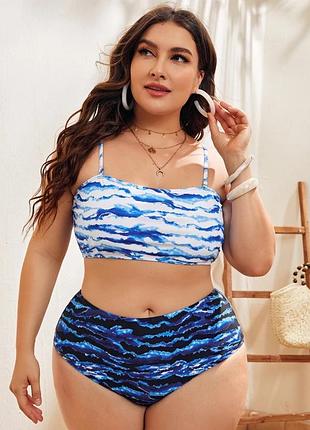 🥰 купальник в абстрактний принт shein 2xl