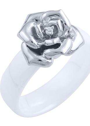 Серебряное кольцо ortex с керамикой, вес изделия 6,56 гр (1734452) 18.5 размер 6.13, 17.5