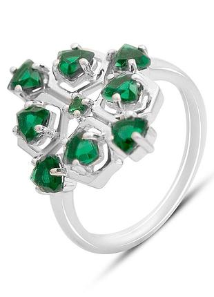 Серебряное кольцо ortex с изумрудом nano 1.725ct, вес изделия 3,91 гр (2159643) 17.5 размер