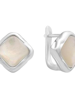Серебряные серьги ortex с натуральным перламутром (60002228)