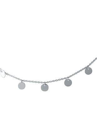 Серебряное колье ortex с без камней, вес изделия 2,95 гр (1967027) 400450 размер 450-500мм