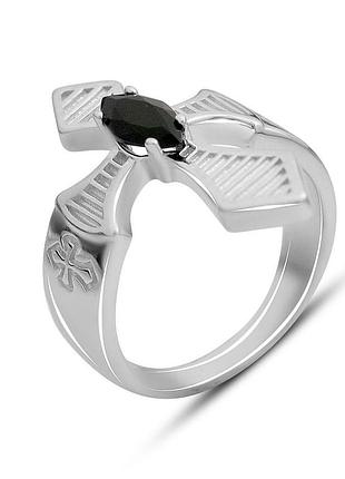 Серебряное кольцо ortex с фианитами, вес изделия 5,41 гр (2175643) 18 размер