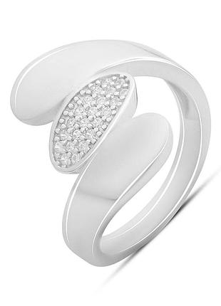 Серебряное кольцо ortex с фианитами, вес изделия 3,71 гр (2193456) 19 размер