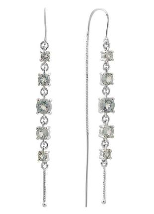 Срібні сережки ortex з натуральним топазом 3.109ct (2198413)