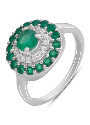 Серебряное кольцо ortex с натуральным агатом 1.178ct, вес изделия 3,33 гр (2196396) 17.5 размер