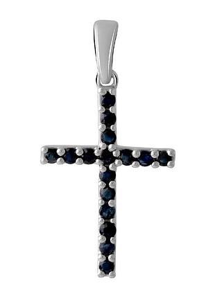 Серебряный крестик ortex с сапфиром 0.81ct (0460178)