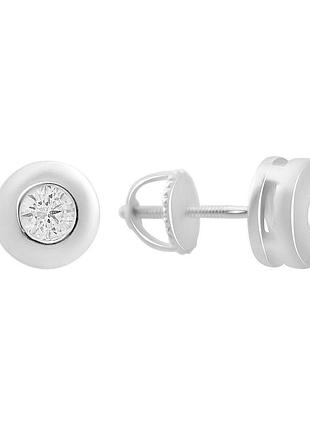 Срібні сережки ortex з фіанітами (2153450)