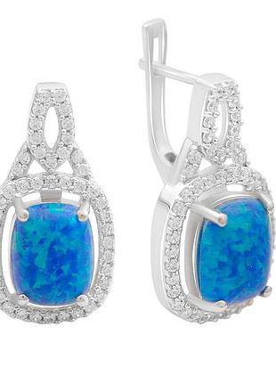 Серебряные серьги ortex с опалом 3.92ct (2172772)