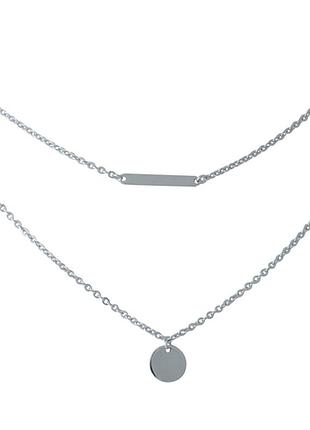 Серебряное колье ortex с без камней, вес изделия 3,74 гр (1965160) 400450 размер