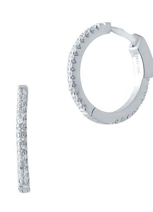 Серебряные серьги ortex с фианитами (2032809)