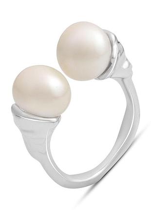 Серебряное кольцо ortex с натуральным жемчугом барочным, вес изделия 8,58 гр (2185116) 18 размер 8.29, 17"