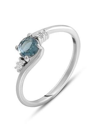 Серебряное кольцо ortex с топазом лондон блю 0.394ct, вес изделия 1,98 гр (2010326) 16.5 размер