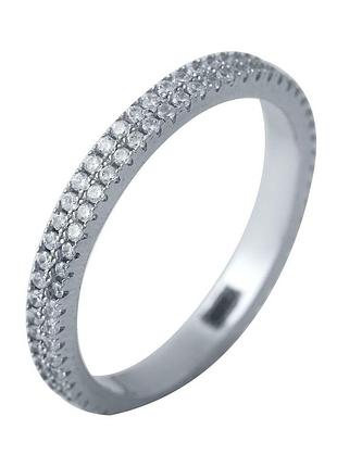 Срібне кільце ortex з фіанітами, вага виробу 1,94 г (2038450) 18 розмір 17.5