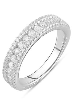 Серебряное кольцо ortex с фианитами, вес изделия 4,13 гр (2094470) 18 размер