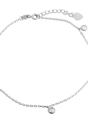 Серебряный браслет на ногу ortex с фианитами, вес изделия 2,06 гр (2079354) 2326 размер