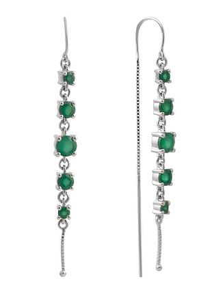 Серебряные серьги ortex с натуральным агатом 2.298ct (2198376)