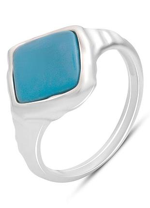 Серебряное кольцо ortex с бирюзой, вес изделия 3,2 гр (60002223) 16.5 размер