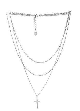 Серебряное колье ortex с без камней, вес изделия 8,61 гр (2053064) 400430 размер