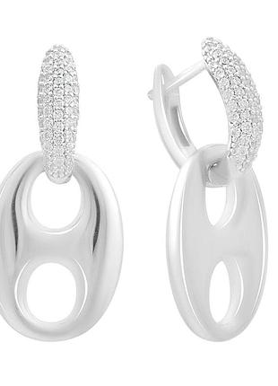 Срібні сережки ortex з фіанітами (2192664)