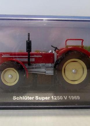 Трактор schluter super 1250 v 1969, hachette. трактор мира. 1:43 бокс и запечатанный блистер
