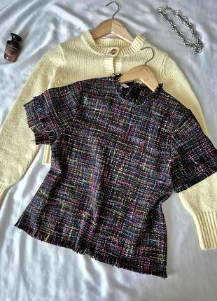 Женская твидовая блуза акрил h&amp;m