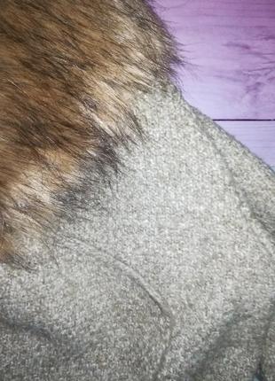 Теплый кардиган-пальто с мехом р м6 фото