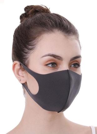 ( 3 маски ) маcка питта многоразовые pitta mask gray. не неопрен. полиуретан. япония ✅2 фото