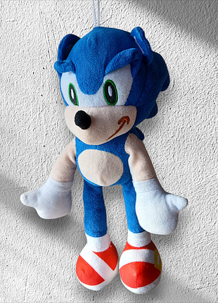 Мягкая игрушка ежик соник super sonic plush 30 см с присоской