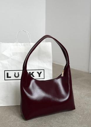 Сумка на плече в кольорі марсала