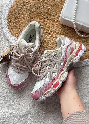 Кроссовки женские asics gel nyc pink white cream