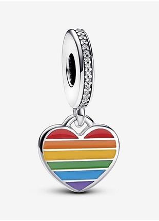 Срібний шарм підвіска прайд🌈