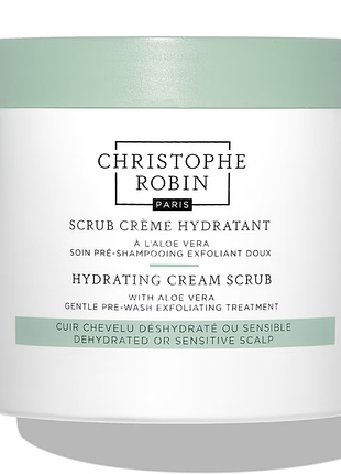 Зволожувальний крем-скраб для шкіри голови з алое вера christophe robin hydrating cream scrub with aloe vera, 250 мл