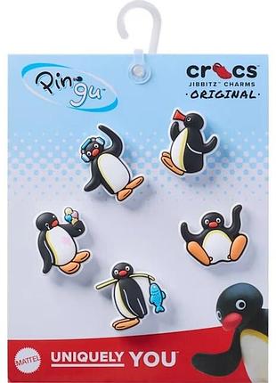 Crocs джиббітси крокс набір із 5 шт jibbitz pingvins