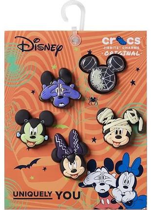 Crocs джиббітси крокс набір із 5 шт jibbitz heloween mickey