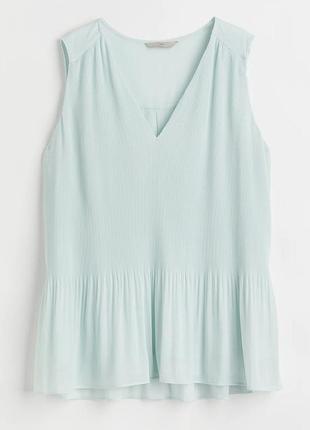 Нежная бирюзовая блуза майка свободного кроя
