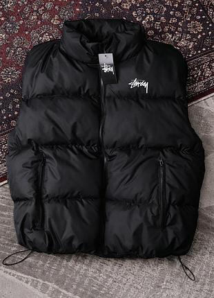 Жилетка черная stussy мужская