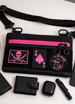 Молодежная сумка для патчей, нагрудная сумка через плечо унисекс, мессенджер женский - мужской