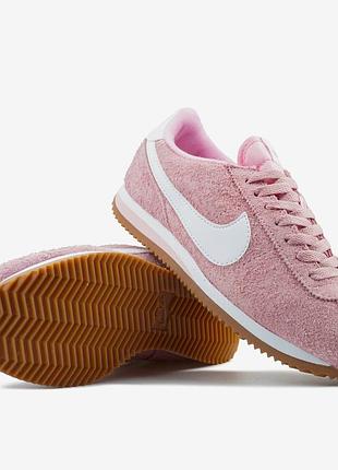 Женские кроссовки nike cortez розовые | найк кортез винтаж замшевые