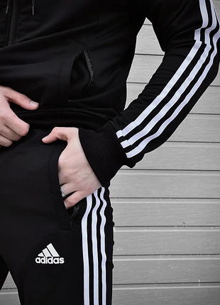 Спортивный костюм adidas черный (капюшон)