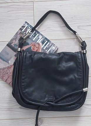 Кожаная качественная сумка на короткой ручке, через плече