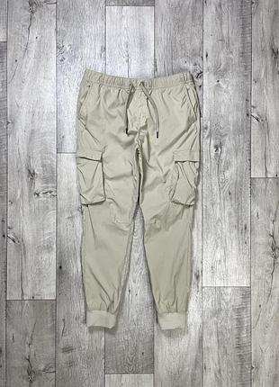 H&m slim fit штаны брюки l-xl размер трекинговые бежевые