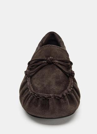 Утепленные лоферы iз натуральной замши zara original spain лоферы зара