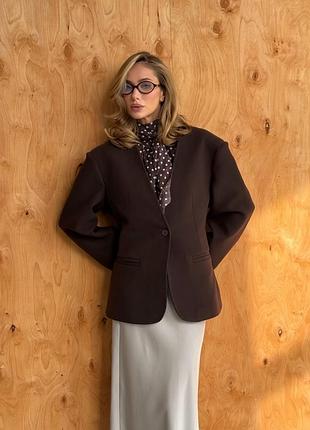 Стильное актуальное пальто полупальто шоколад шерсть