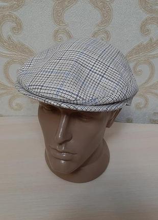 Кепка в клетку 50% коттон, 50% лен